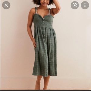 Darling Sage Smocked Aerie Dress